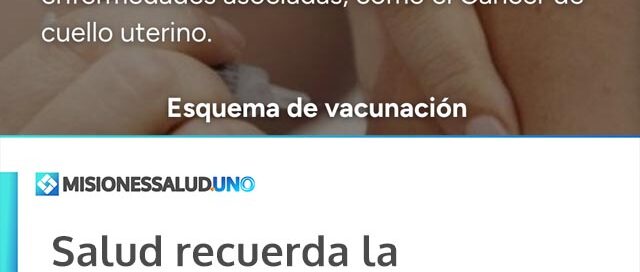Salud recuerda la importancia de la vacuna contra el VPH para prevenir enfermedades